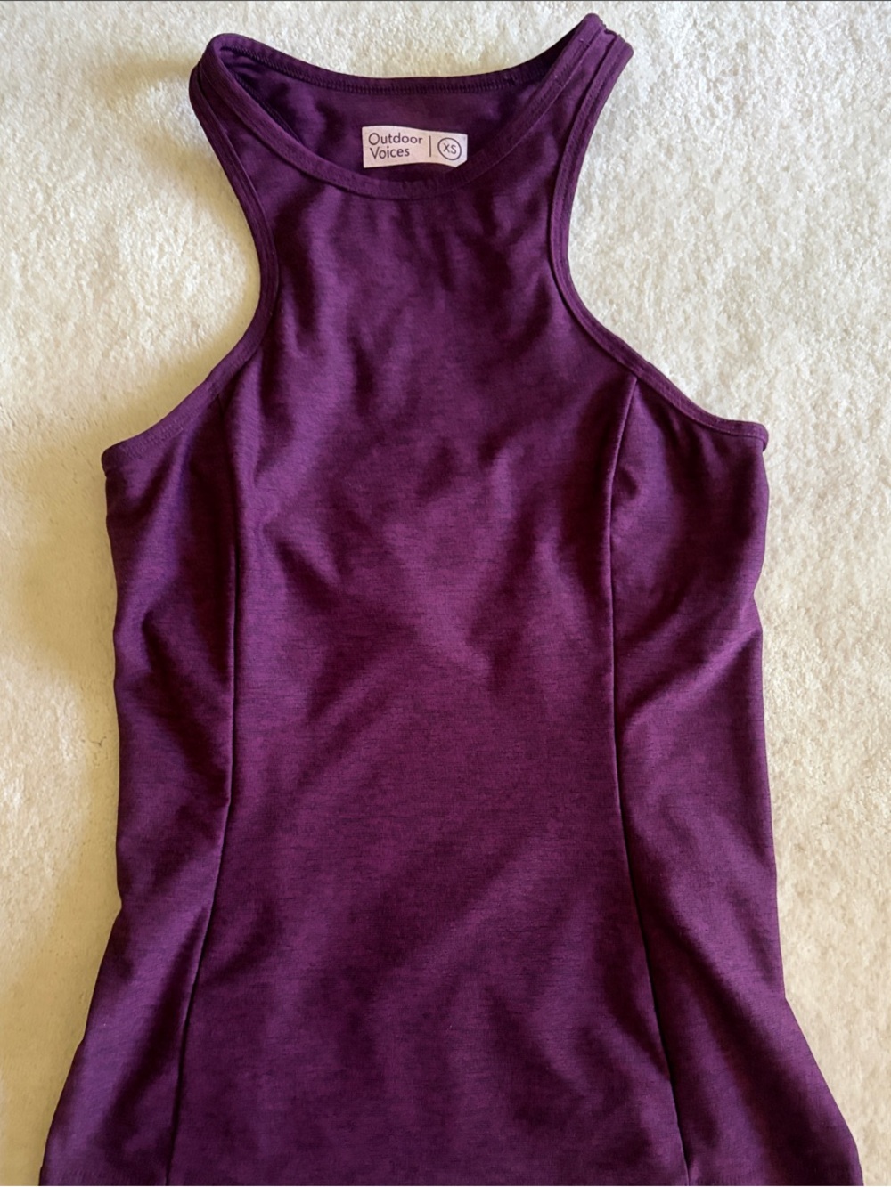 Outdoor Voices Plum High-Neck Racerback Tank